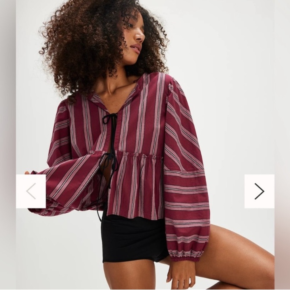 NWT! Free People Tie-front Top